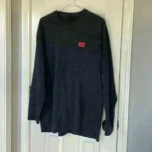 Charcoal gray waffle knit slouchy sports illustrated long sleeve tee size XL